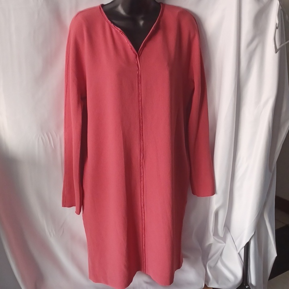 The Limited Long Sleeve Shift Dress, Coral, Small,  front pockets, back zip